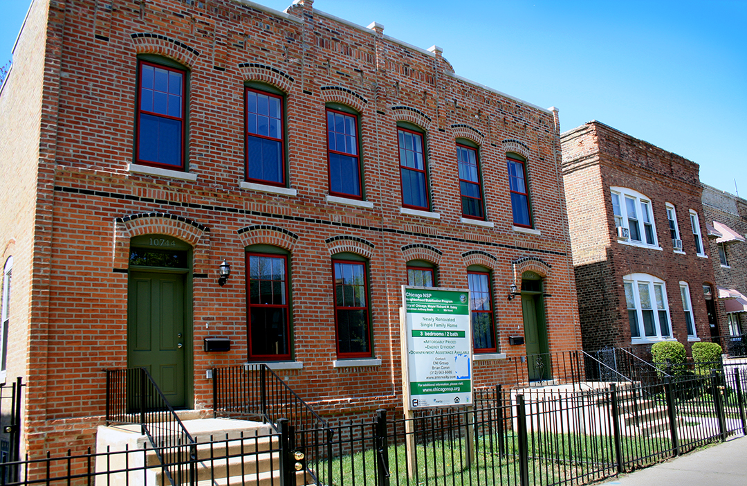 Foreclosed townhomes renovated through the Neighborhood Stabilization Program in Pullman