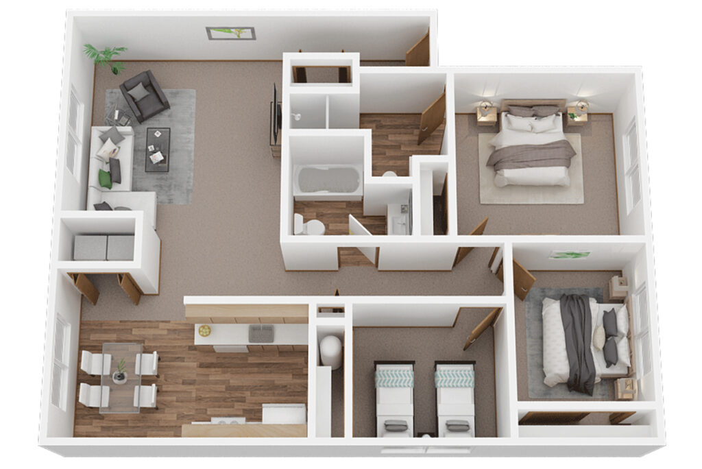 Image of 3 bedroom floor-plan affordable housing
