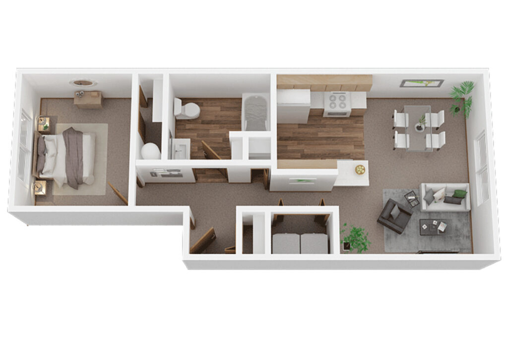 Image of one bedroom floor-plan affordable housing
