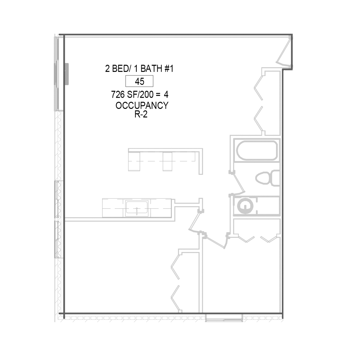 Grace Apartments 2-Bedroom Floorplan