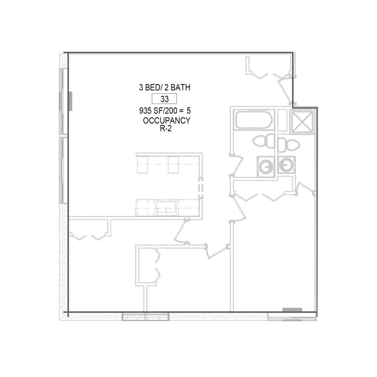 Grace Apartments 3-Bedroom Floor Plan