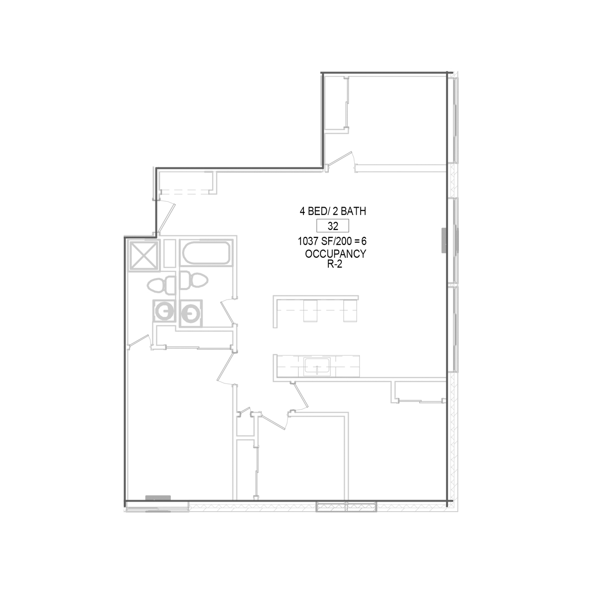 Grace Apartments 4-Bedroom Floor Plan