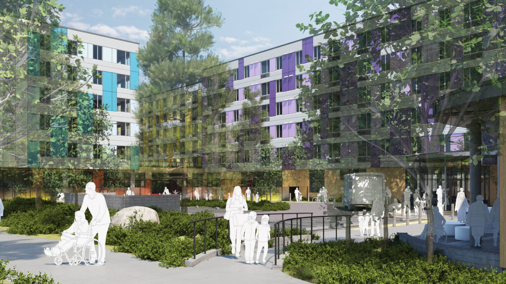 Turnaround View Kent Multicultural Village Aerial Rendering Turnaround