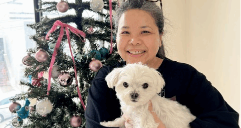Sally Chiu with her puppy