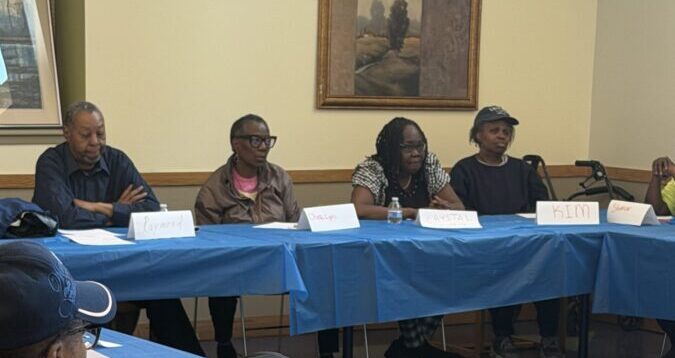 Residents at community connect meeting