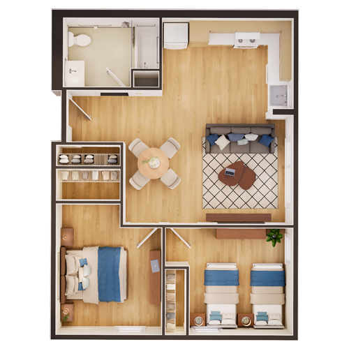 Cielo floor plan Unit 2br-B