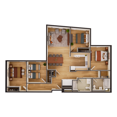 Cielo floor plan Unit 4br-B