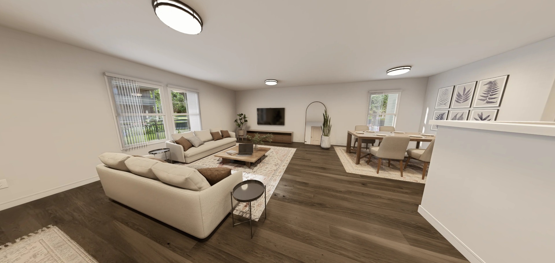Living Area El Dorado Three Bedroom Dining and Living Area, Bldg B