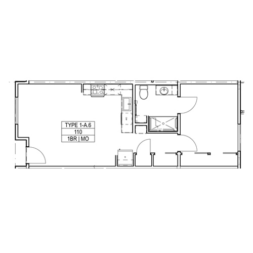 Mather Village Phase 4 1-bedroom Floor Plan