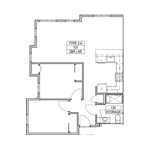 Mather Village Phase4 2-bedroom Floor Plan